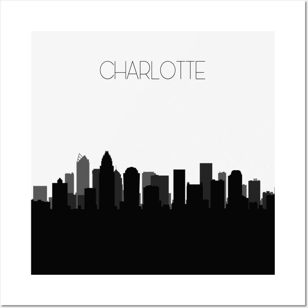 Charlotte Skyline Wall Art by inspirowl